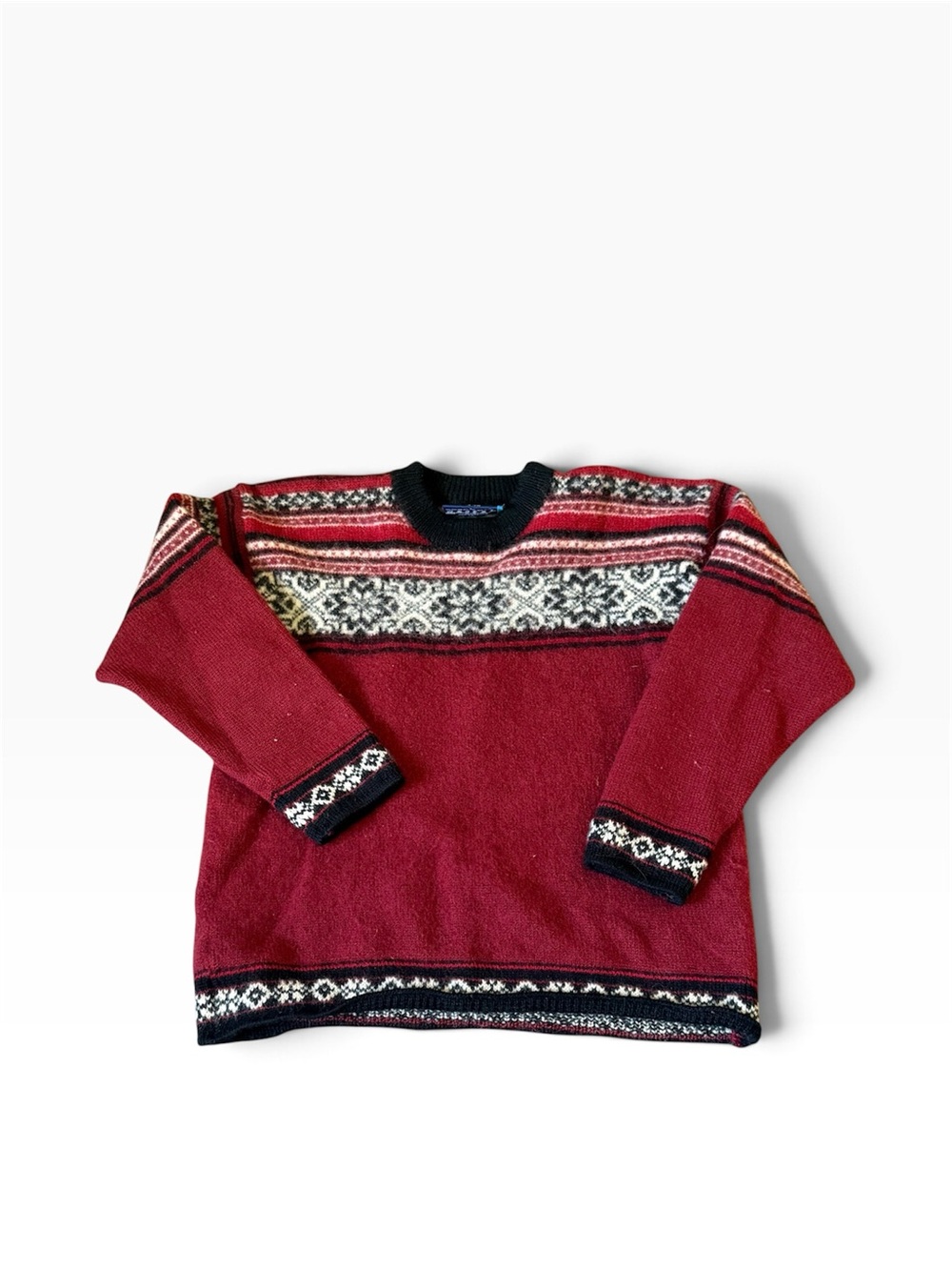 Women’s Red Fair Isle Crewneck Sweater